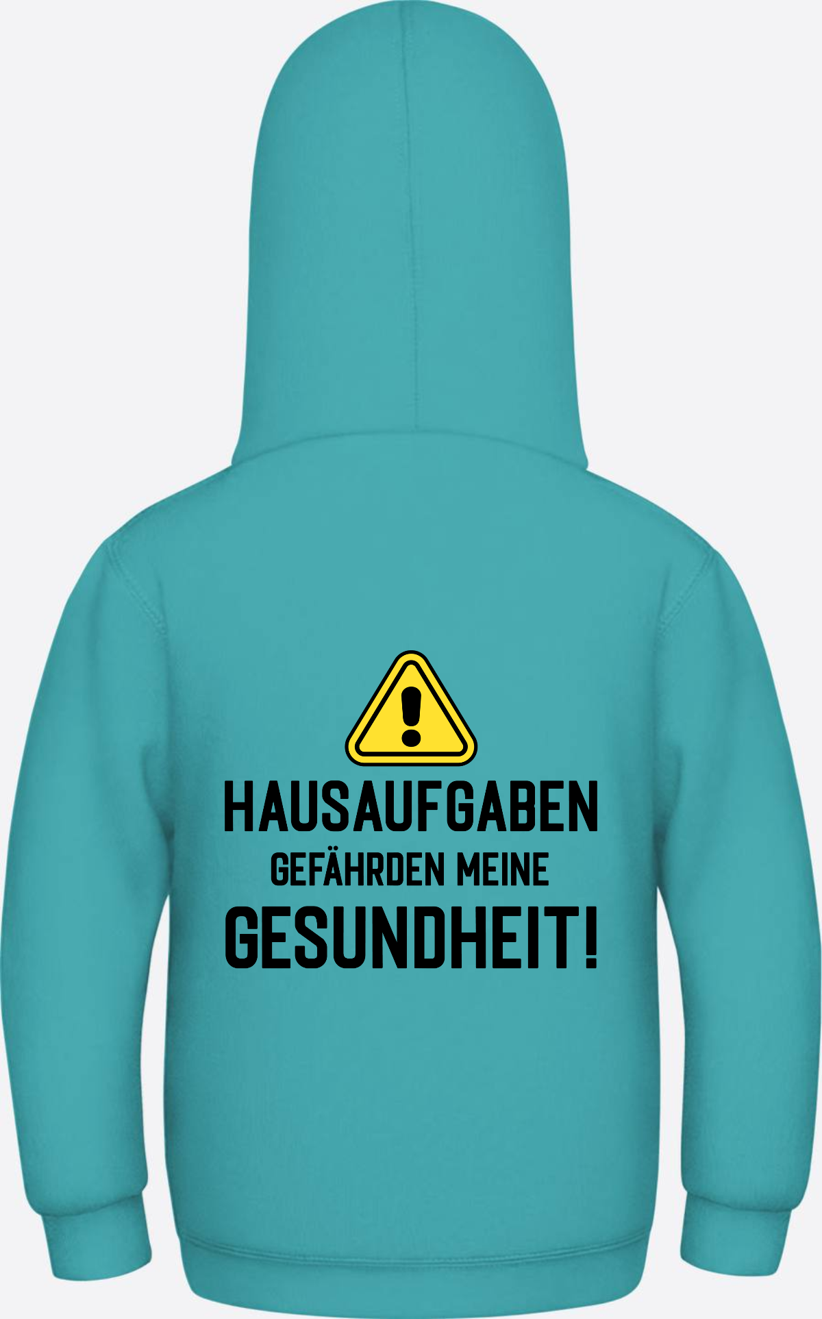 Kinder Hoodie Hausaufgaben Warnschild – Geschenk zur Einschulung - Hawaiian Blue