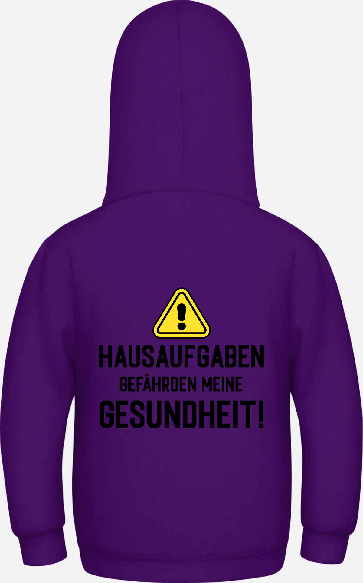 Kinder Hoodie Hausaufgaben Warnschild – Geschenk zur Einschulung - Purple