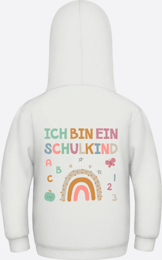 Kinder Hoodie "Ich bin ein Schulkind" – Geschenk zum Schulanfang - Ash