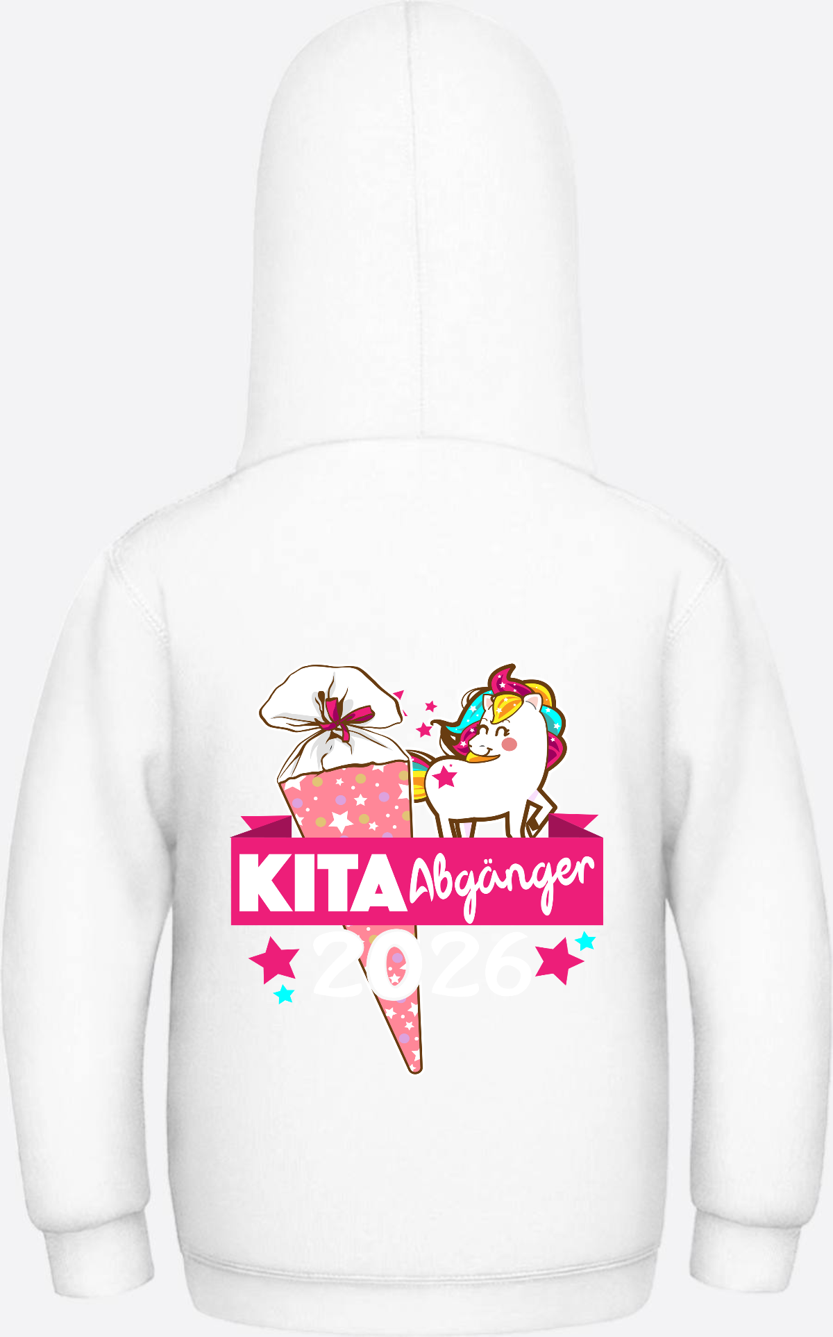 Kinder Hoodie Kita Abgänger 2026 – Personalisiert mit Name - Arctic White