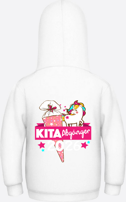 Kinder Hoodie Kita Abgänger 2026 – Personalisiert mit Name - Arctic White