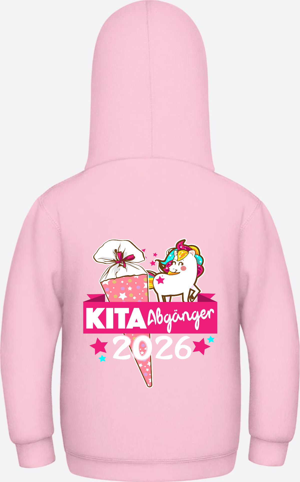 Kinder Hoodie Kita Abgänger 2026 – Personalisiert mit Name - Baby Pink