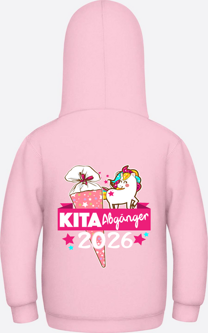 Kinder Hoodie Kita Abgänger 2026 – Personalisiert mit Name - Baby Pink