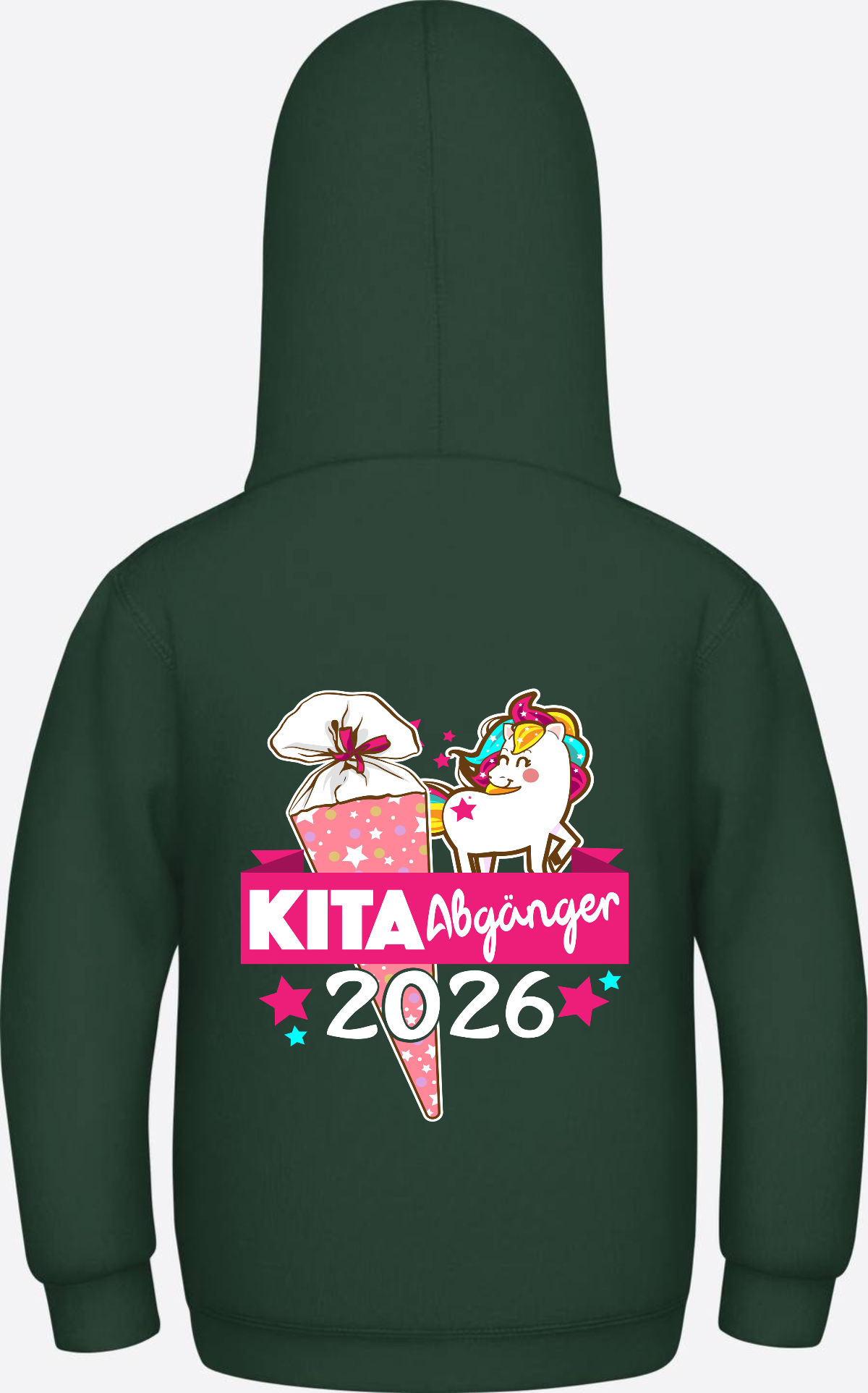 Kinder Hoodie Kita Abgänger 2026 – Personalisiert mit Name - Bottle Green