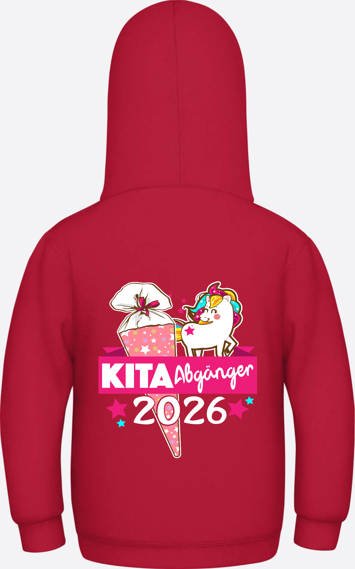 Kinder Hoodie Kita Abgänger 2026 – Personalisiert mit Name - Fire Red