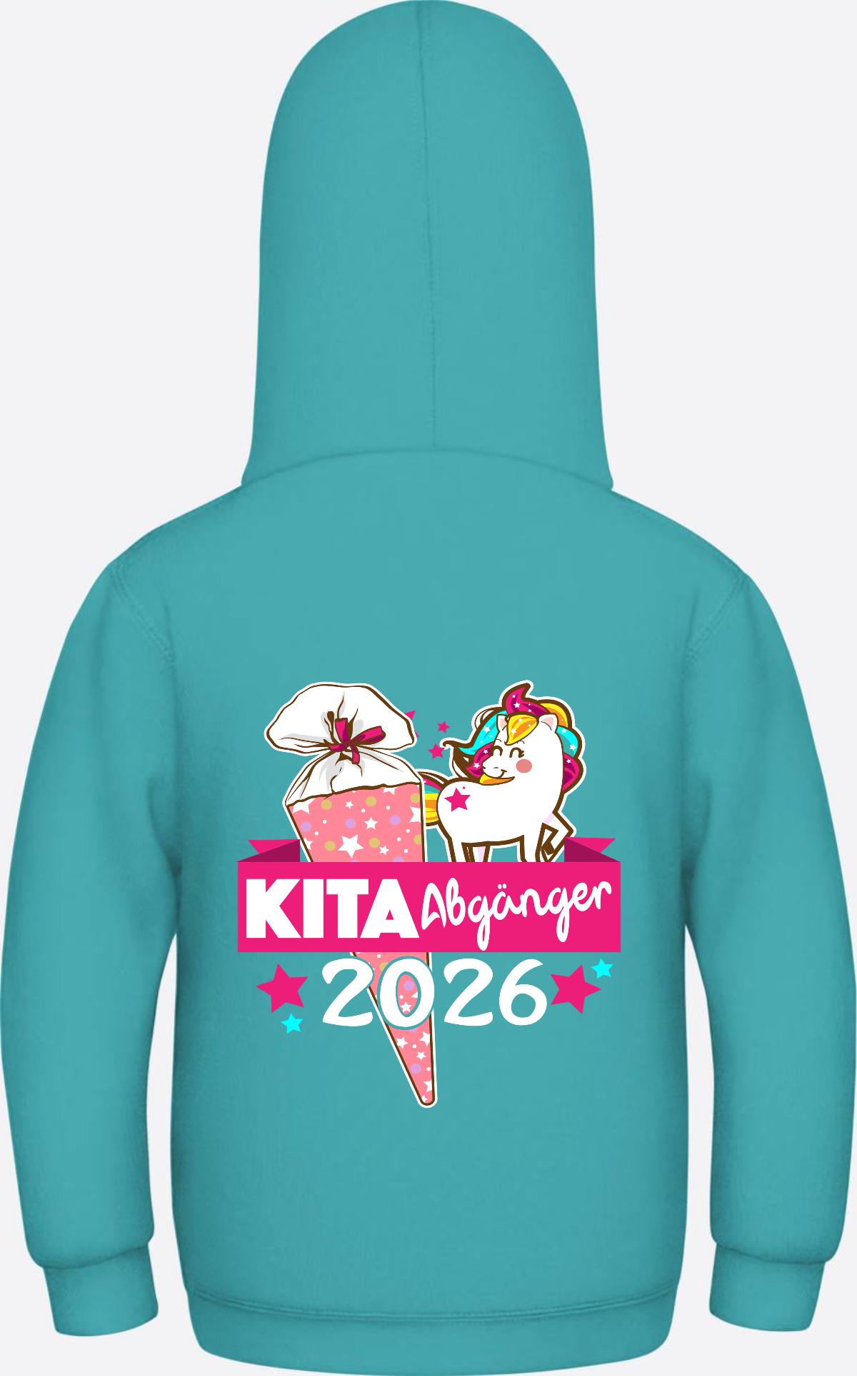 Kinder Hoodie Kita Abgänger 2026 – Personalisiert mit Name - Hawaiian Blue
