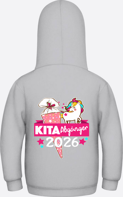Kinder Hoodie Kita Abgänger 2026 – Personalisiert mit Name - Heather Grey