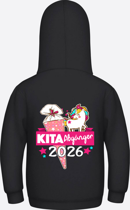 Kinder Hoodie Kita Abgänger 2026 – Personalisiert mit Name - Jet Black