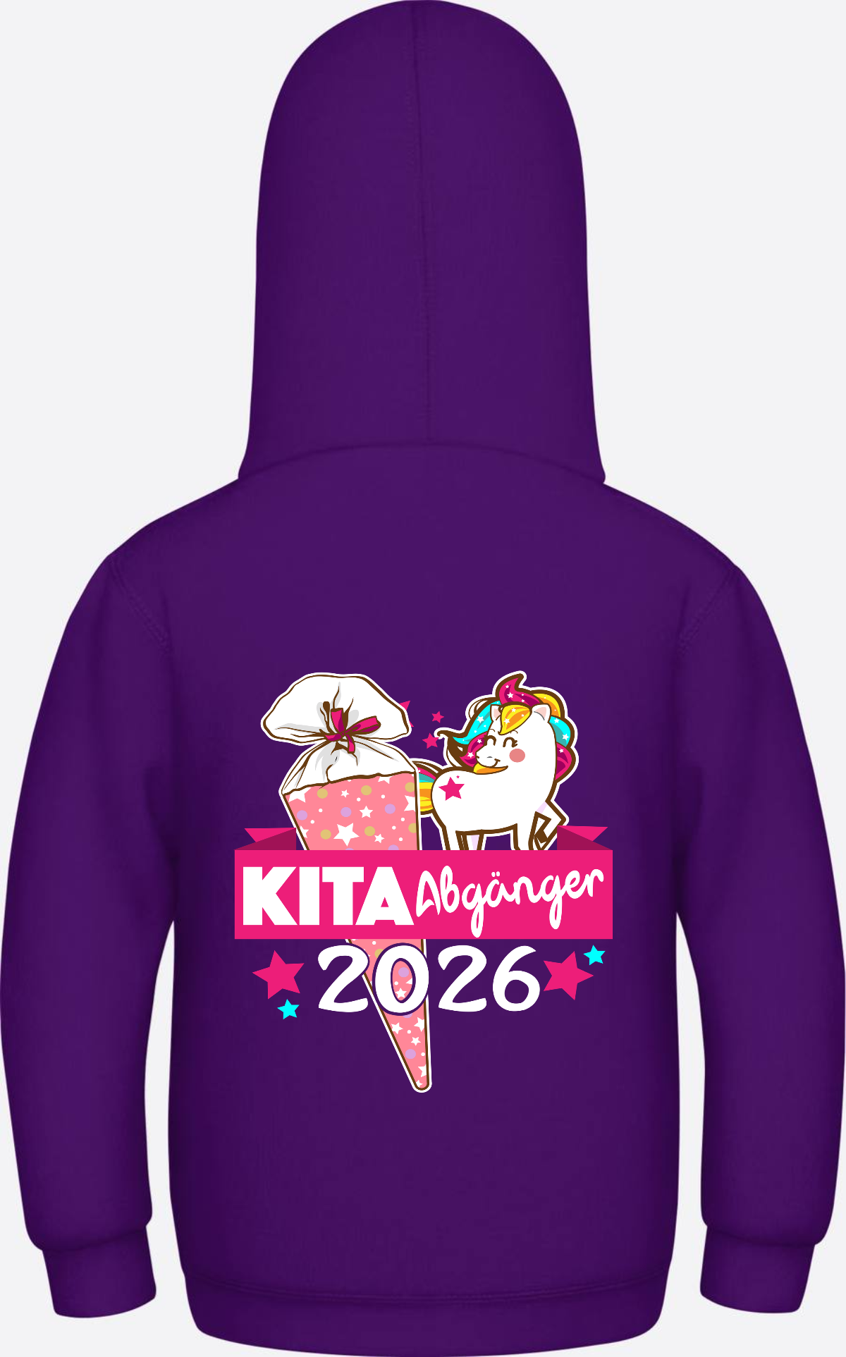 Kinder Hoodie Kita Abgänger 2026 – Personalisiert mit Name - Purple