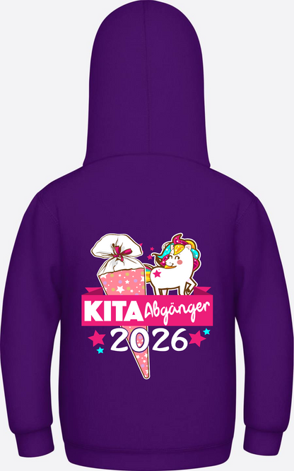 Kinder Hoodie Kita Abgänger 2026 – Personalisiert mit Name - Purple