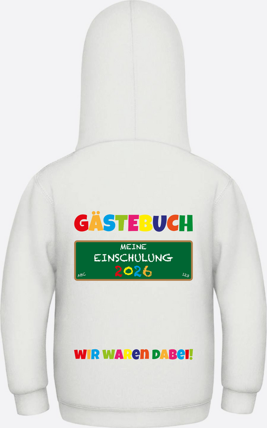 Kinder Hoodie Schulkind 2026 – Geschenk zur Einschulung - Ash