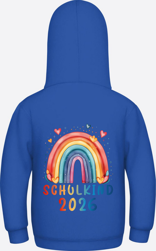 Kinder Hoodie Schulkind 2026 Regenbogen – Personalisiert - Royal Blue