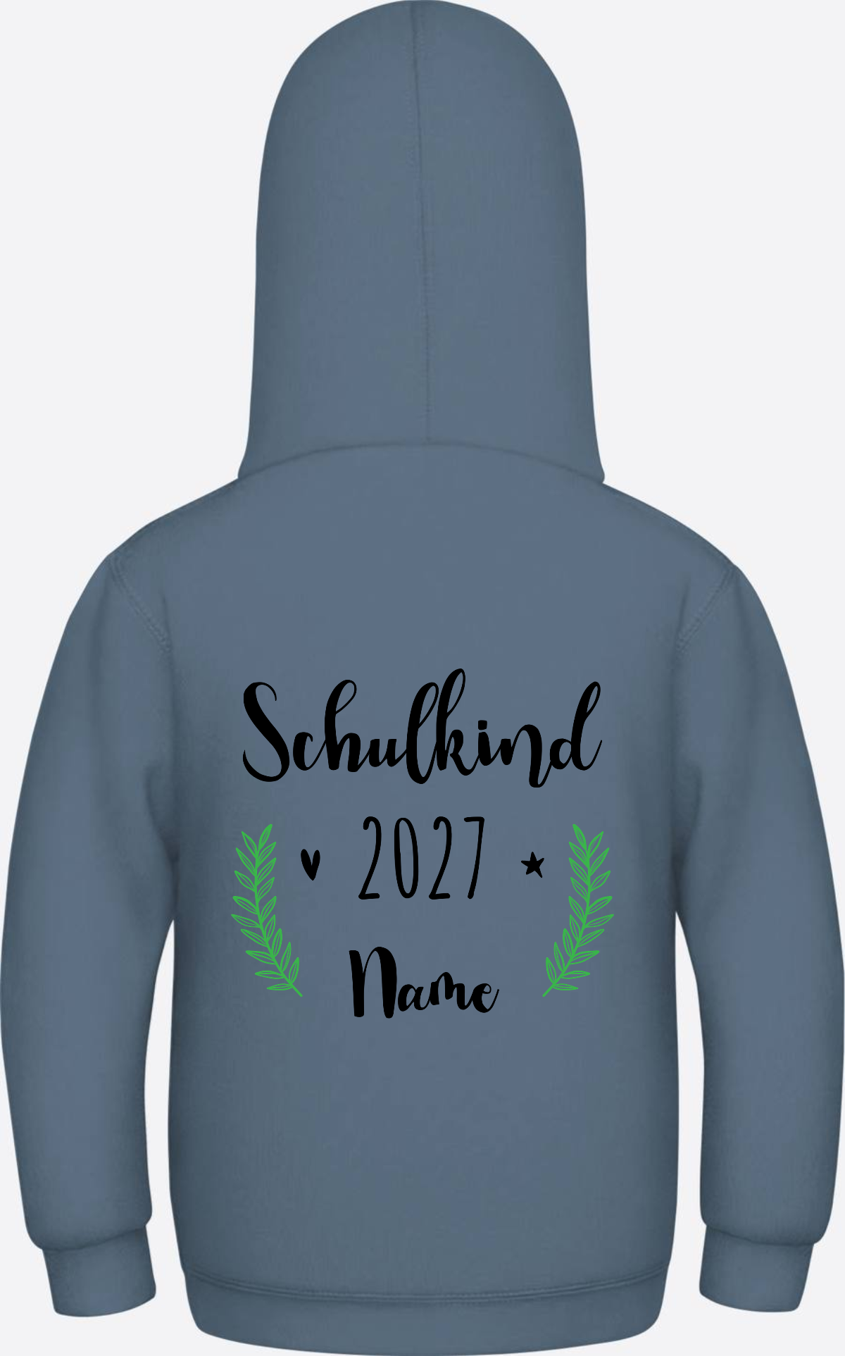 Kinder Hoodie Schulkind mit Name - Personalisiertes Geschenk - Airforce Blue