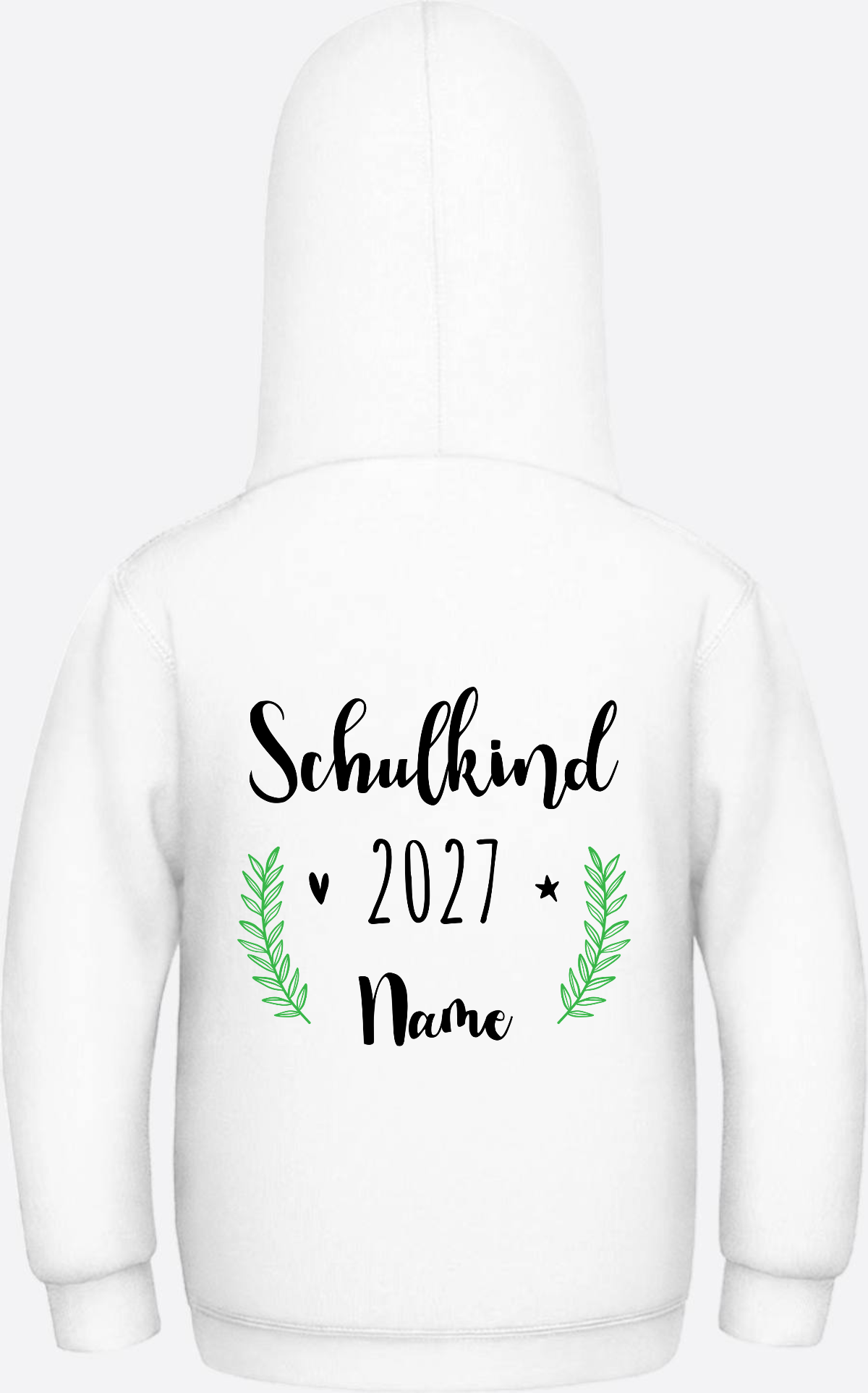Kinder Hoodie Schulkind mit Name - Personalisiertes Geschenk - Arctic White