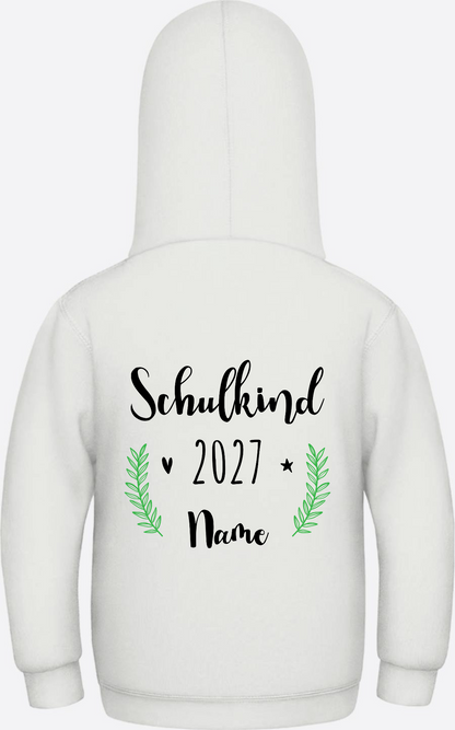 Kinder Hoodie Schulkind mit Name - Personalisiertes Geschenk - Ash