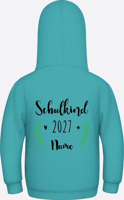 Kinder Hoodie Schulkind mit Name - Personalisiertes Geschenk - Hawaiian Blue