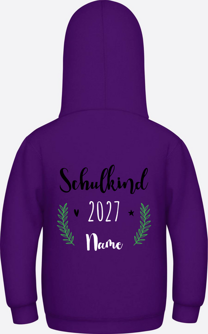 Kinder Hoodie Schulkind mit Name - Personalisiertes Geschenk - Purple