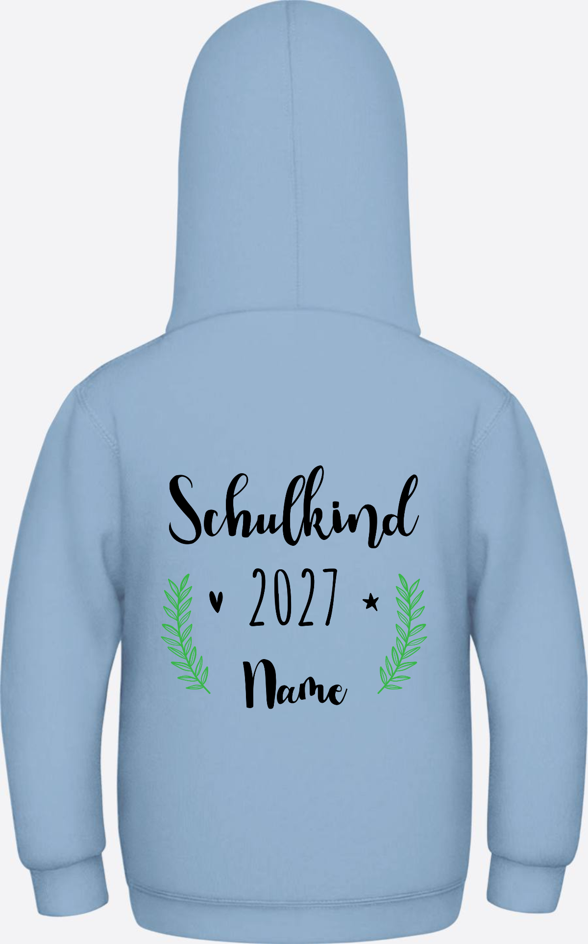 Kinder Hoodie Schulkind mit Name - Personalisiertes Geschenk - Sky Blue