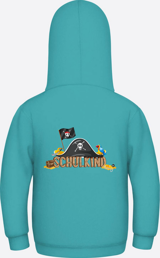Kinder Hoodie Schulkind Pirat – Personalisiert zur Einschulung - Hawaiian Blue