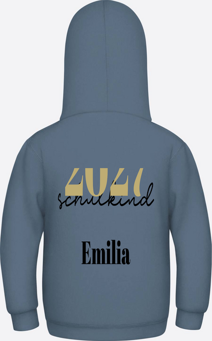Kinder Hoodie Schulkind – Schreibschrift personalisiert - Airforce Blue