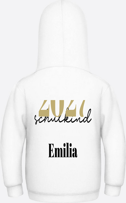 Kinder Hoodie Schulkind – Schreibschrift personalisiert - Arctic White