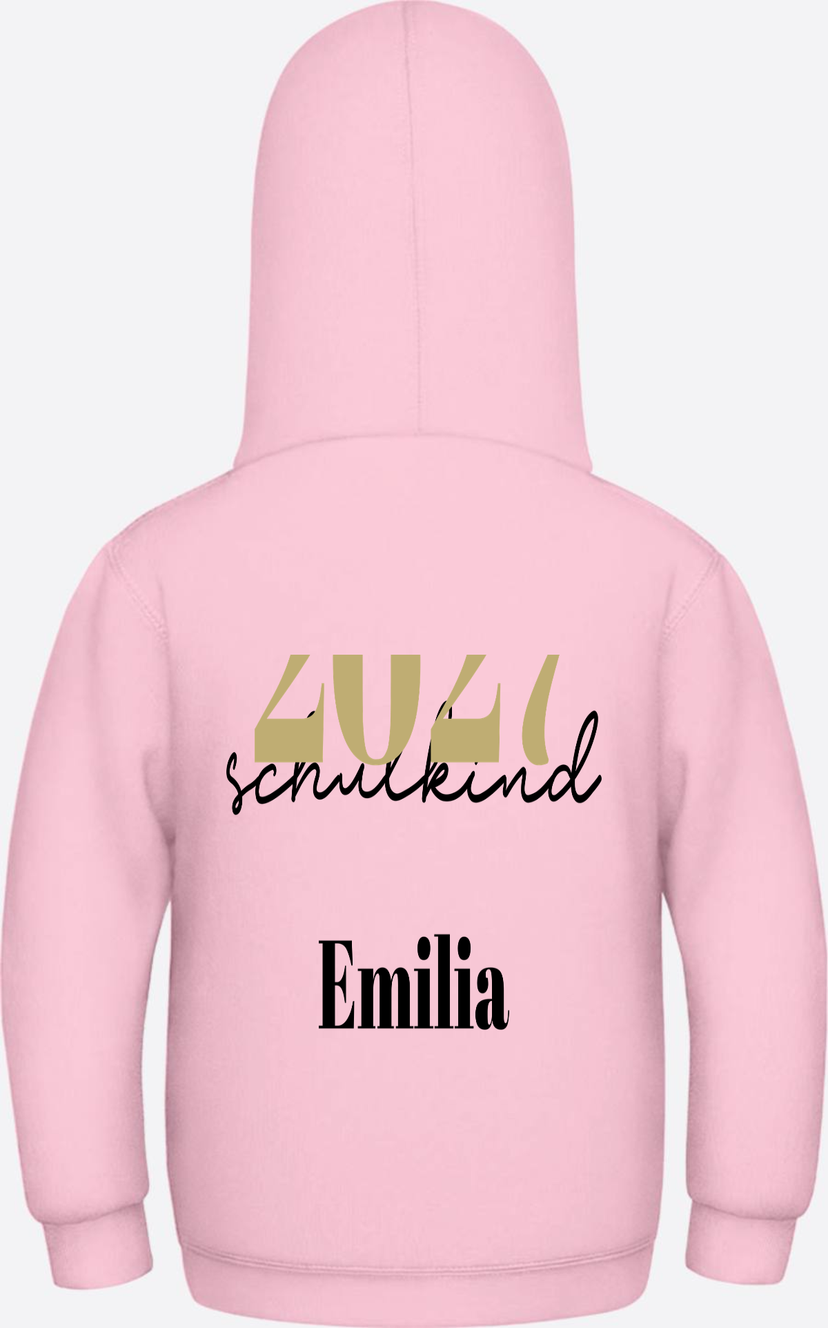 Kinder Hoodie Schulkind – Schreibschrift personalisiert - Baby Pink