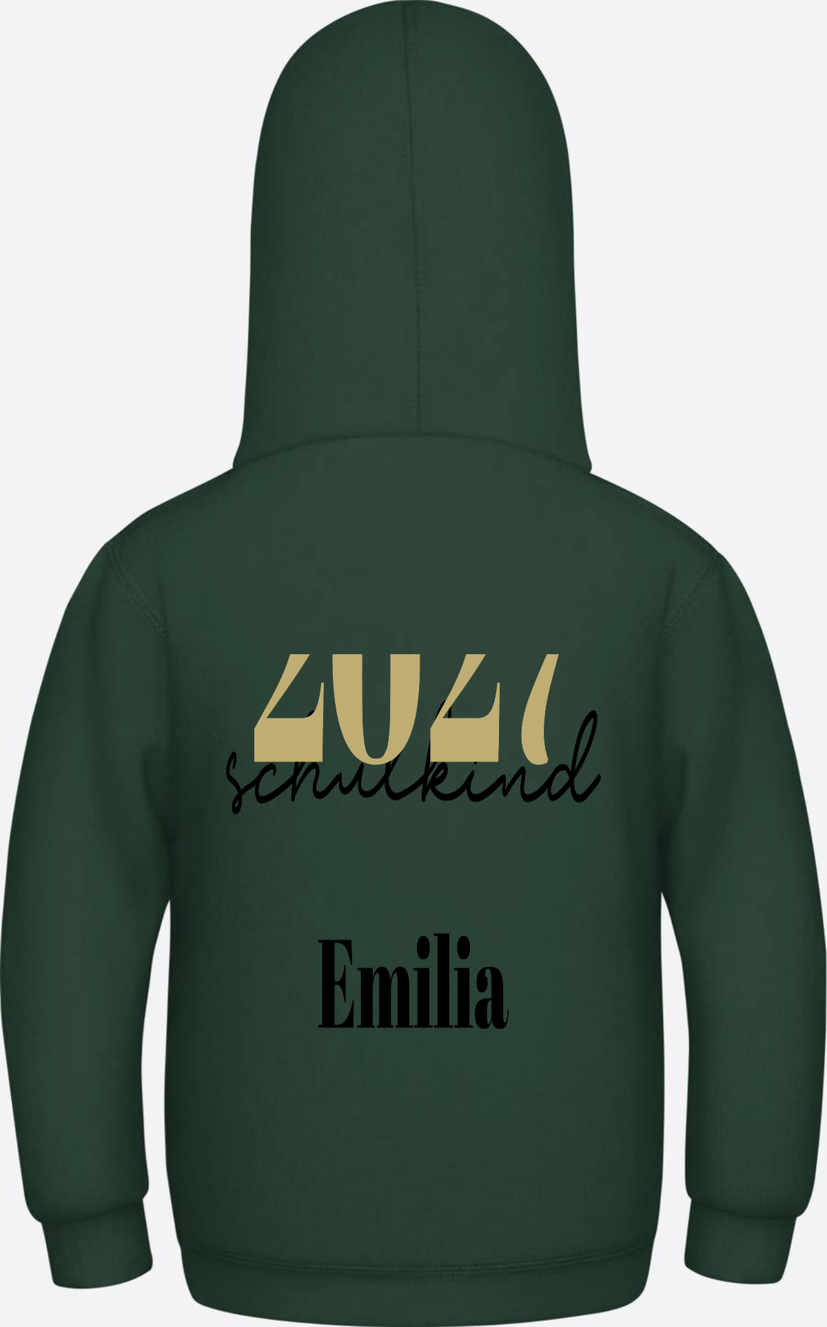 Kinder Hoodie Schulkind – Schreibschrift personalisiert - Bottle Green