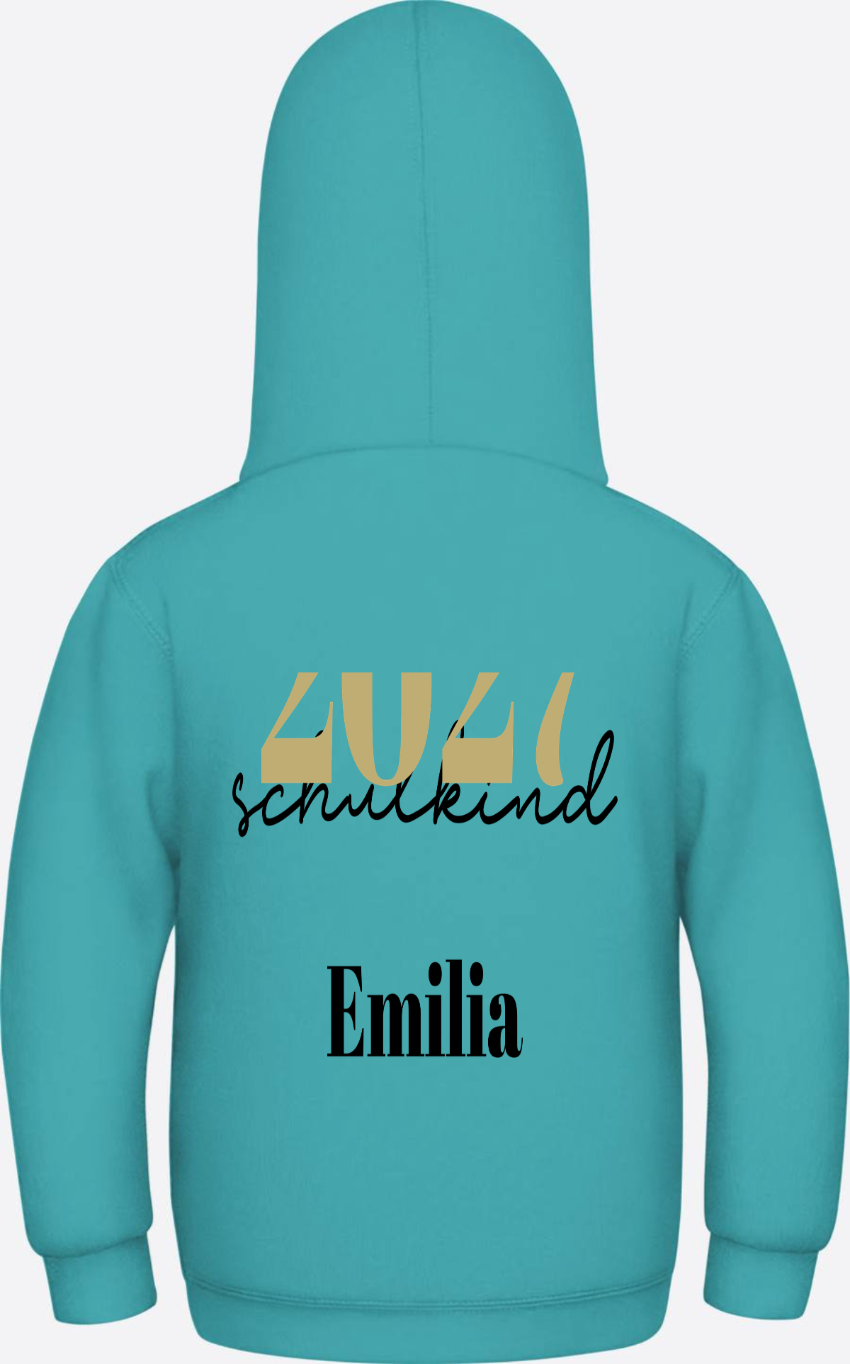 Kinder Hoodie Schulkind – Schreibschrift personalisiert - Hawaiian Blue