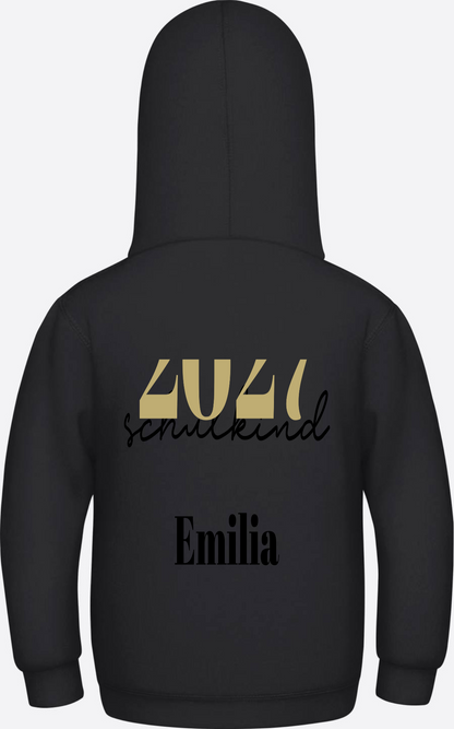 Kinder Hoodie Schulkind – Schreibschrift personalisiert - Jet Black
