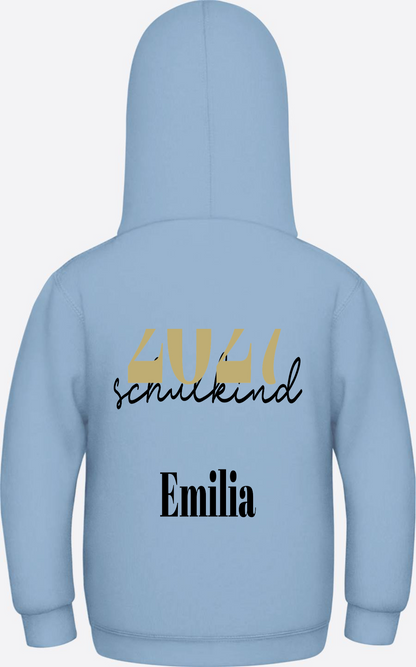 Kinder Hoodie Schulkind – Schreibschrift personalisiert - Sky Blue