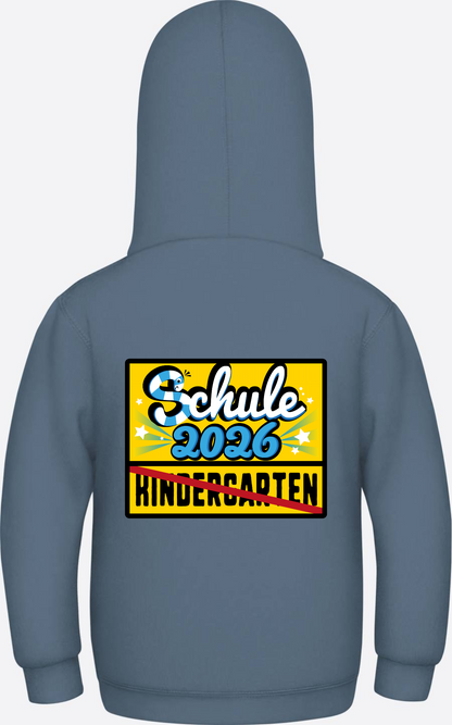 Kinder Hoodie zur Einschulung 2026 – Ortsschild mit Name - Airforce Blue
