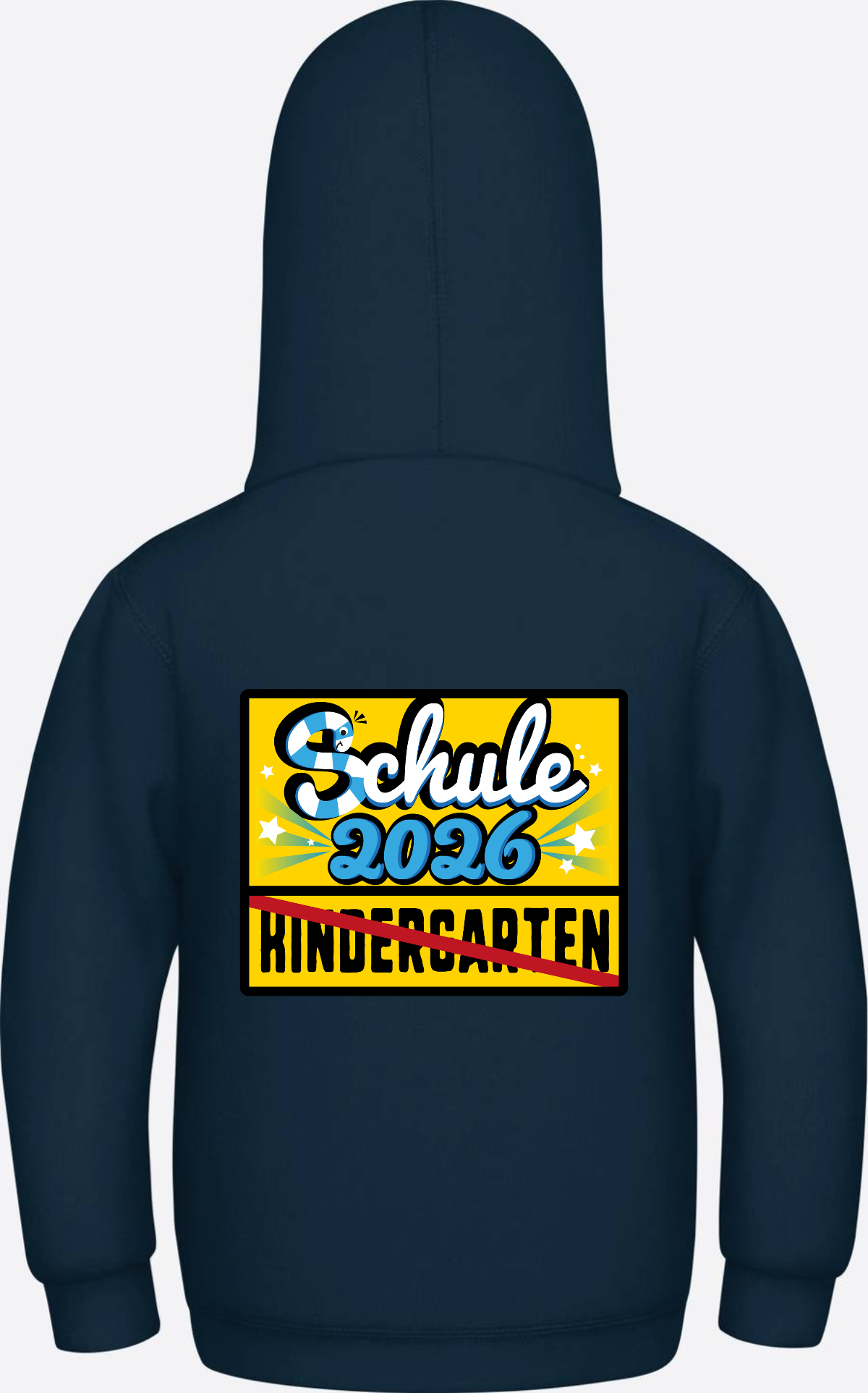 Kinder Hoodie zur Einschulung 2026 – Ortsschild mit Name - New French Navy