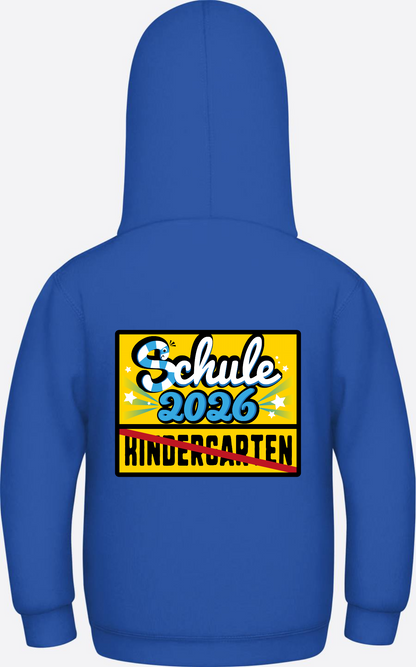 Kinder Hoodie zur Einschulung 2026 – Ortsschild mit Name - Royal Blue