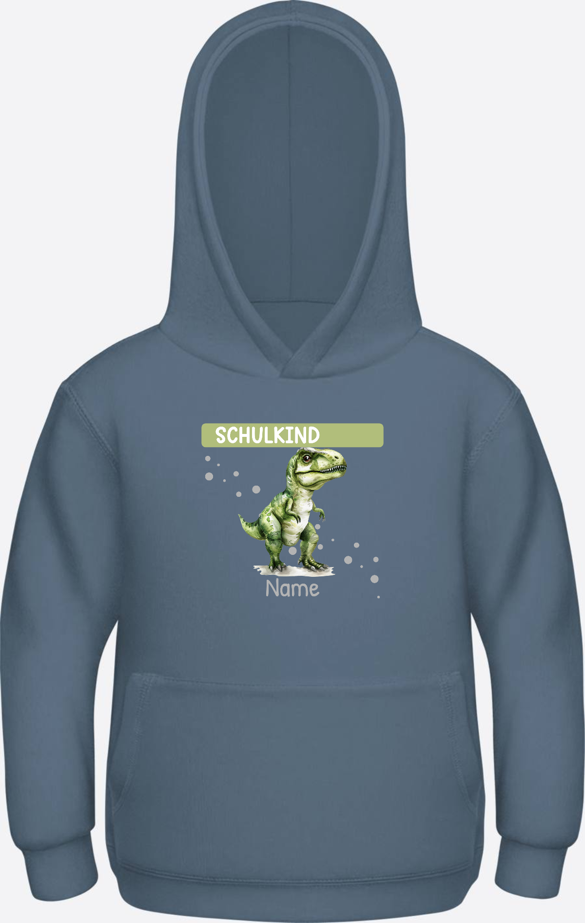 Kinder Hoodie zur Einschulung – Personalisiert mit Name - Airforce Blue Herzseite