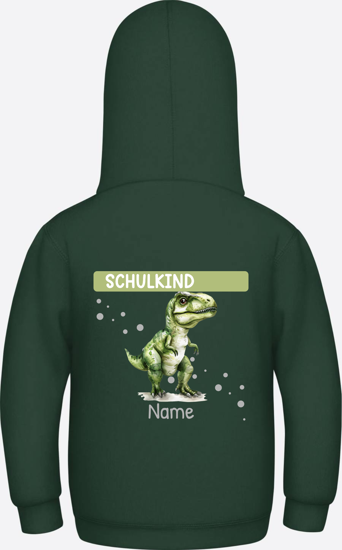 Kinder Hoodie zur Einschulung – Personalisiert mit Name - Bottle Green