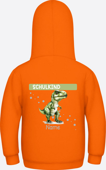 Kinder Hoodie zur Einschulung – Personalisiert mit Name - Orange Crush
