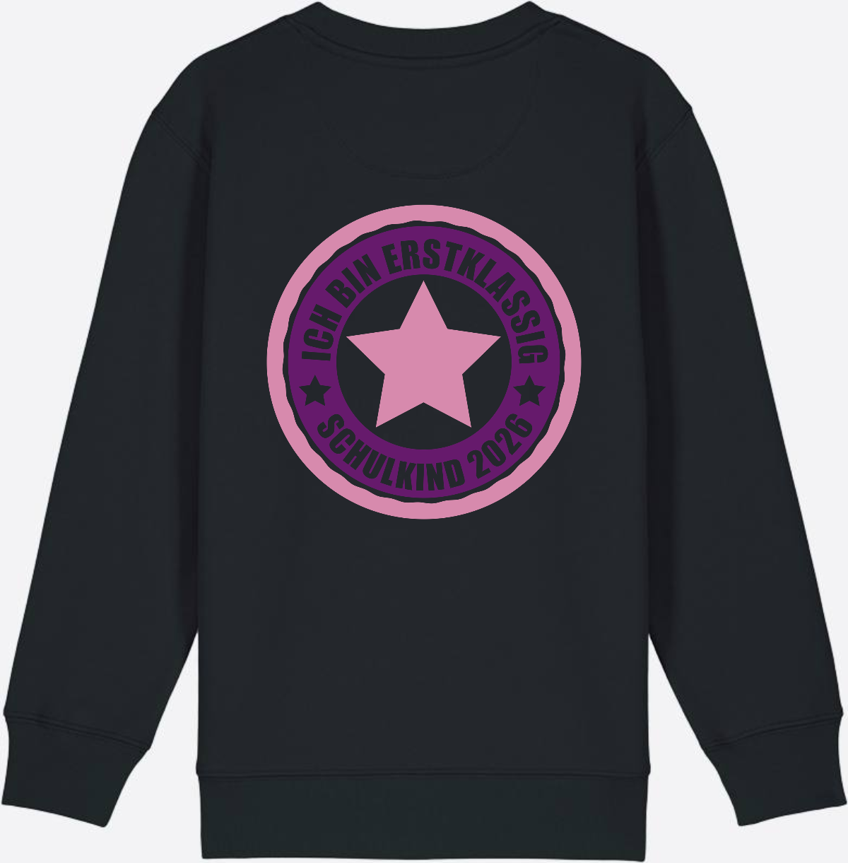 Kinder Sweatshirt Einschulung 2026 – Ich bin erstklassig Rosa - Black