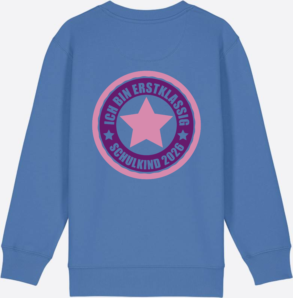 Kinder Sweatshirt Einschulung 2026 – Ich bin erstklassig Rosa - Bright Blue