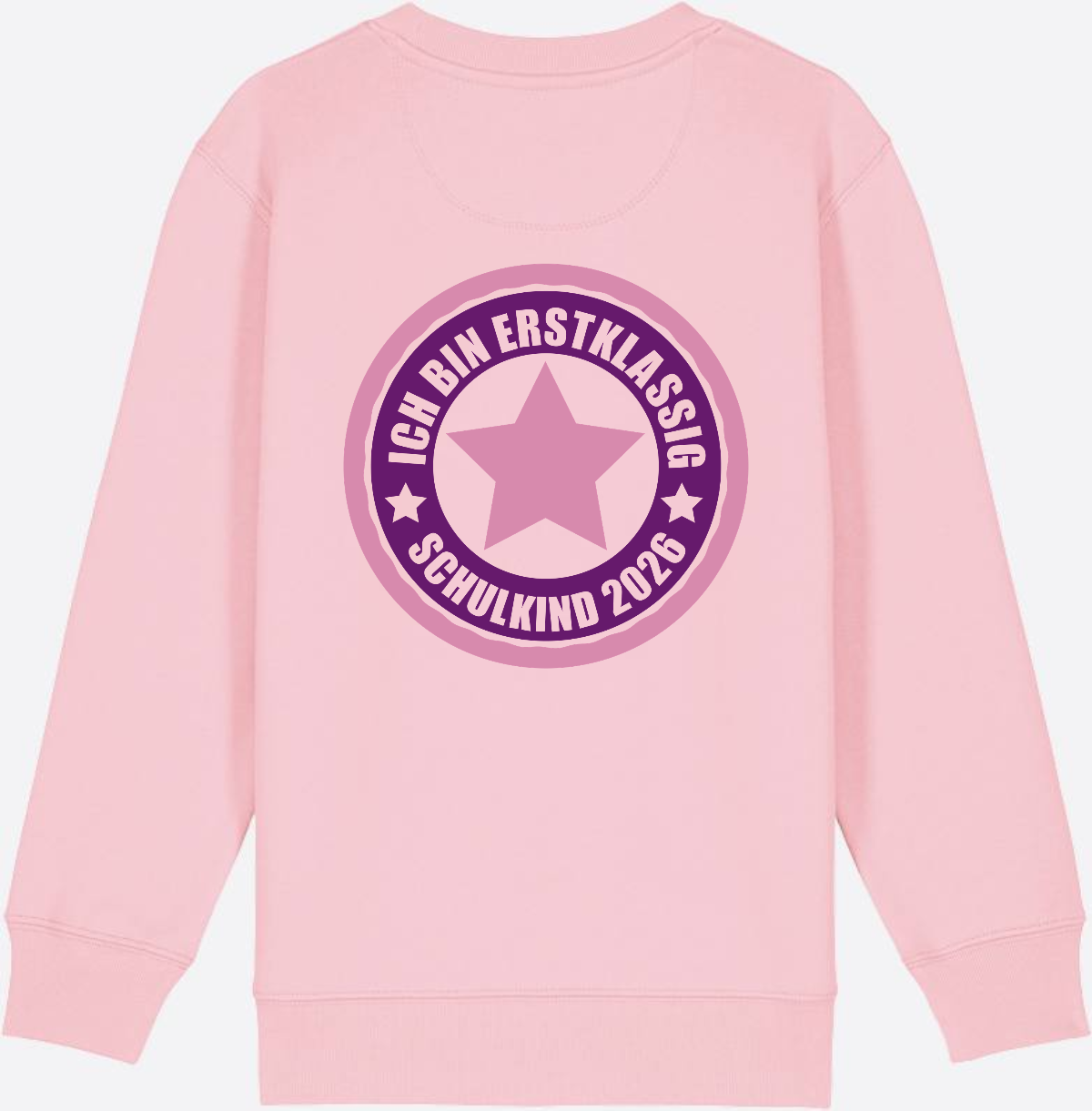 Kinder Sweatshirt Einschulung 2026 – Ich bin erstklassig Rosa - Cotton Pink