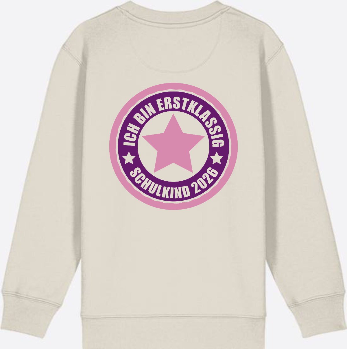 Kinder Sweatshirt Einschulung 2026 – Ich bin erstklassig Rosa - Eco Heather