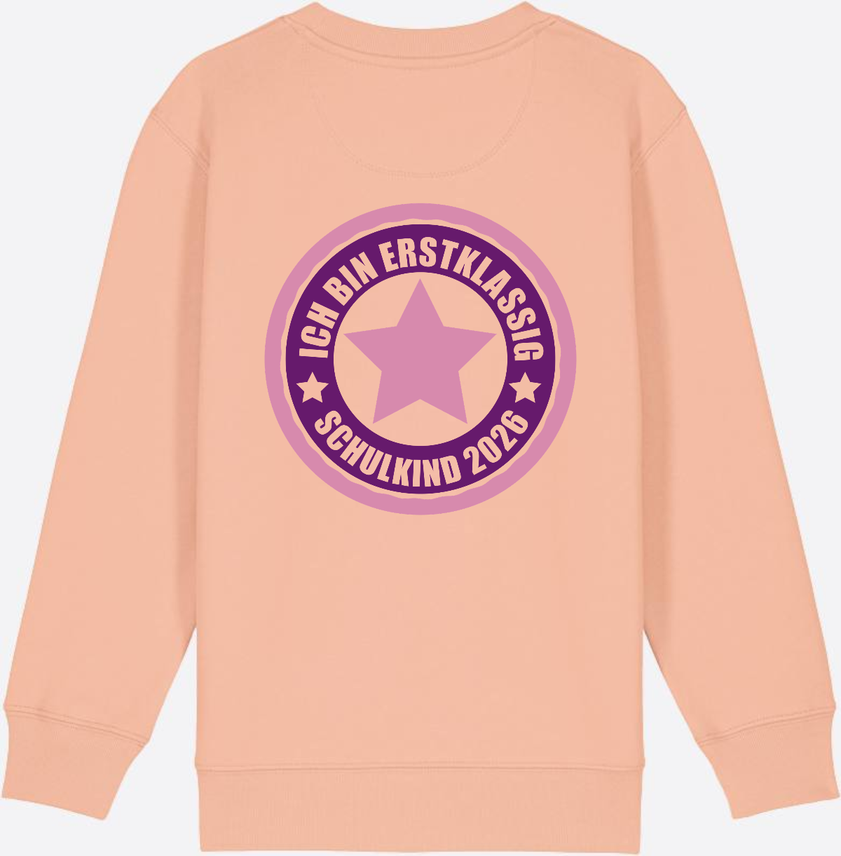 Kinder Sweatshirt Einschulung 2026 – Ich bin erstklassig Rosa - Fraiche Peche