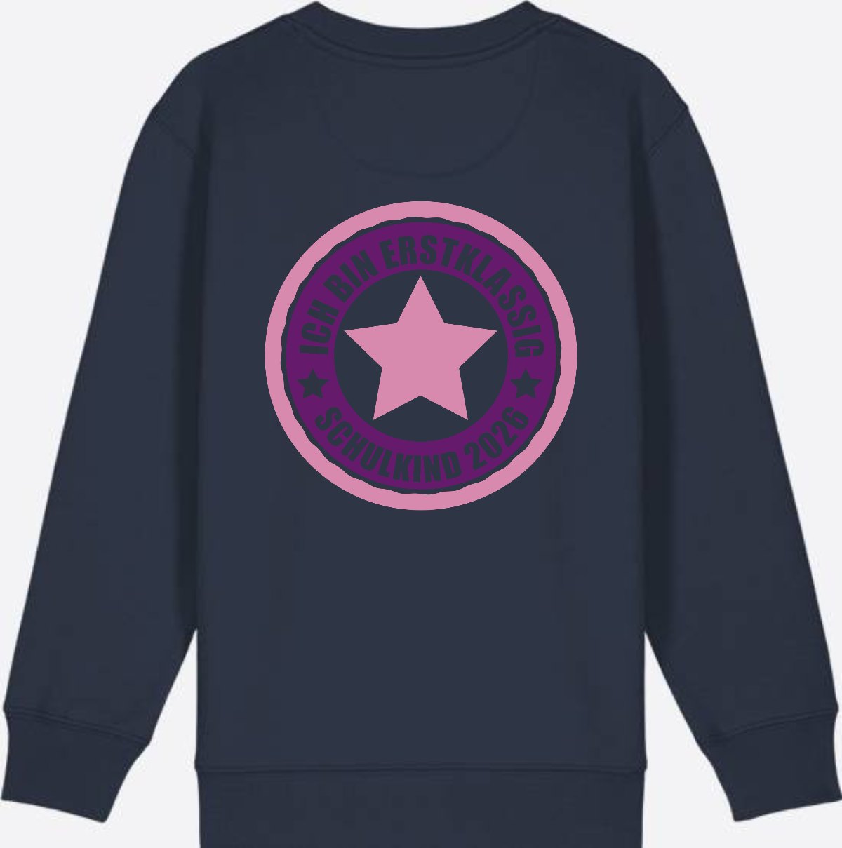 Kinder Sweatshirt Einschulung 2026 – Ich bin erstklassig Rosa - French Navy