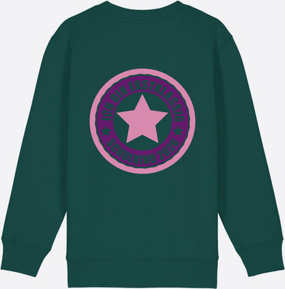 Kinder Sweatshirt Einschulung 2026 – Ich bin erstklassig Rosa - Glazed Green