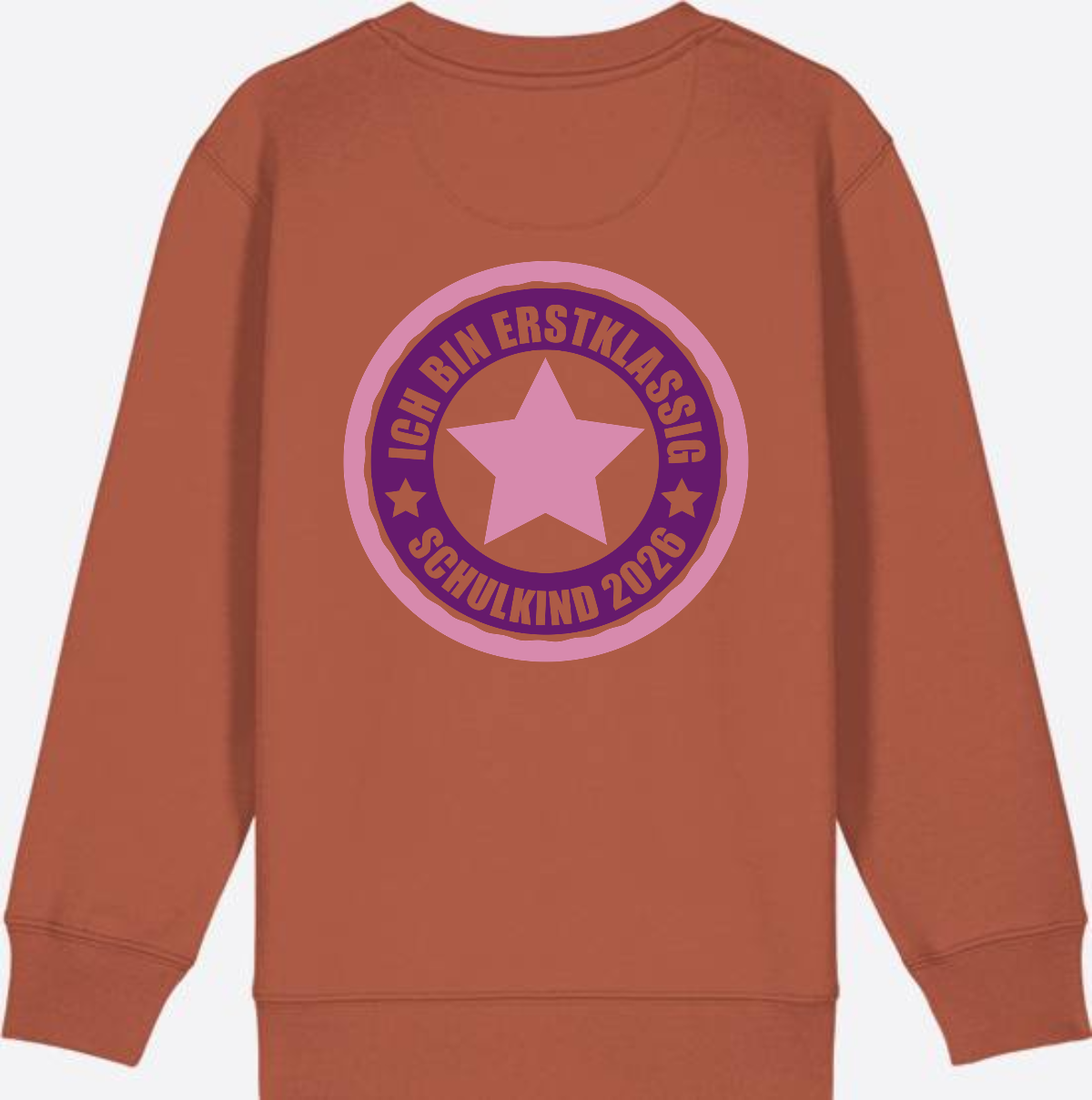 Kinder Sweatshirt Einschulung 2026 – Ich bin erstklassig Rosa - Heritage Brown