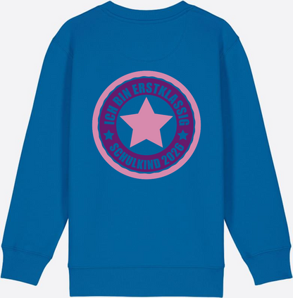Kinder Sweatshirt Einschulung 2026 – Ich bin erstklassig Rosa - Royal Blue
