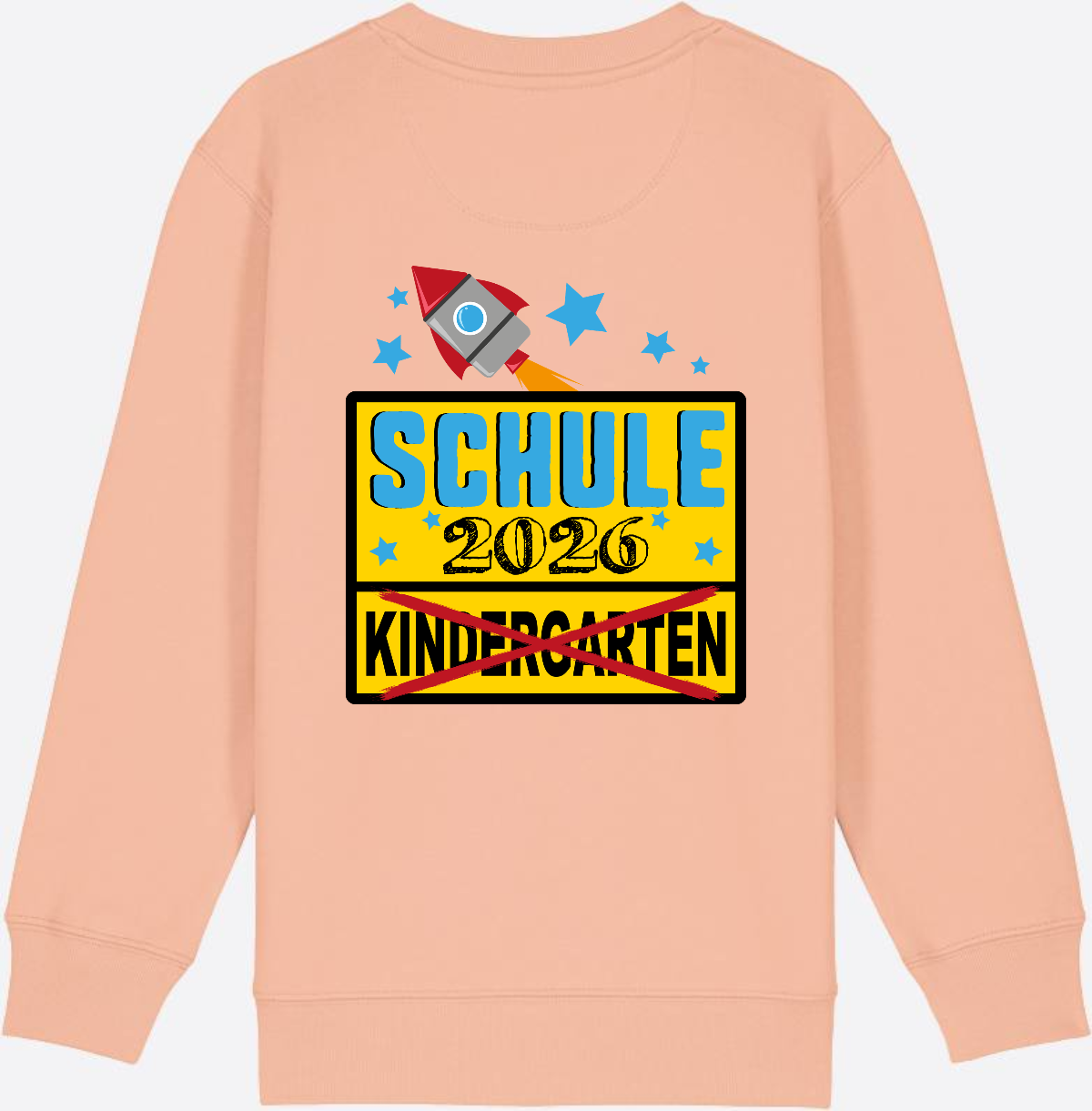Kinder Sweatshirt Einschulung 2026 - Ortsschild Rakete mit Name - Fraiche Peche