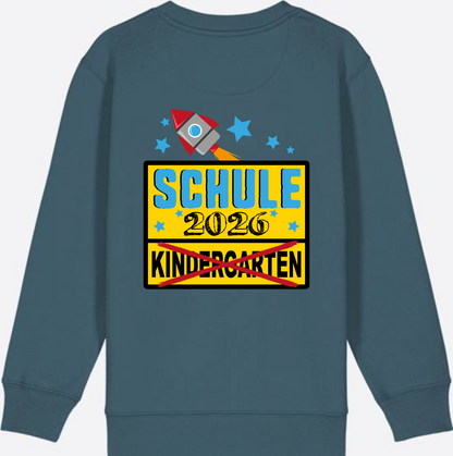 Kinder Sweatshirt Einschulung 2026 - Ortsschild Rakete mit Name - Stargazer