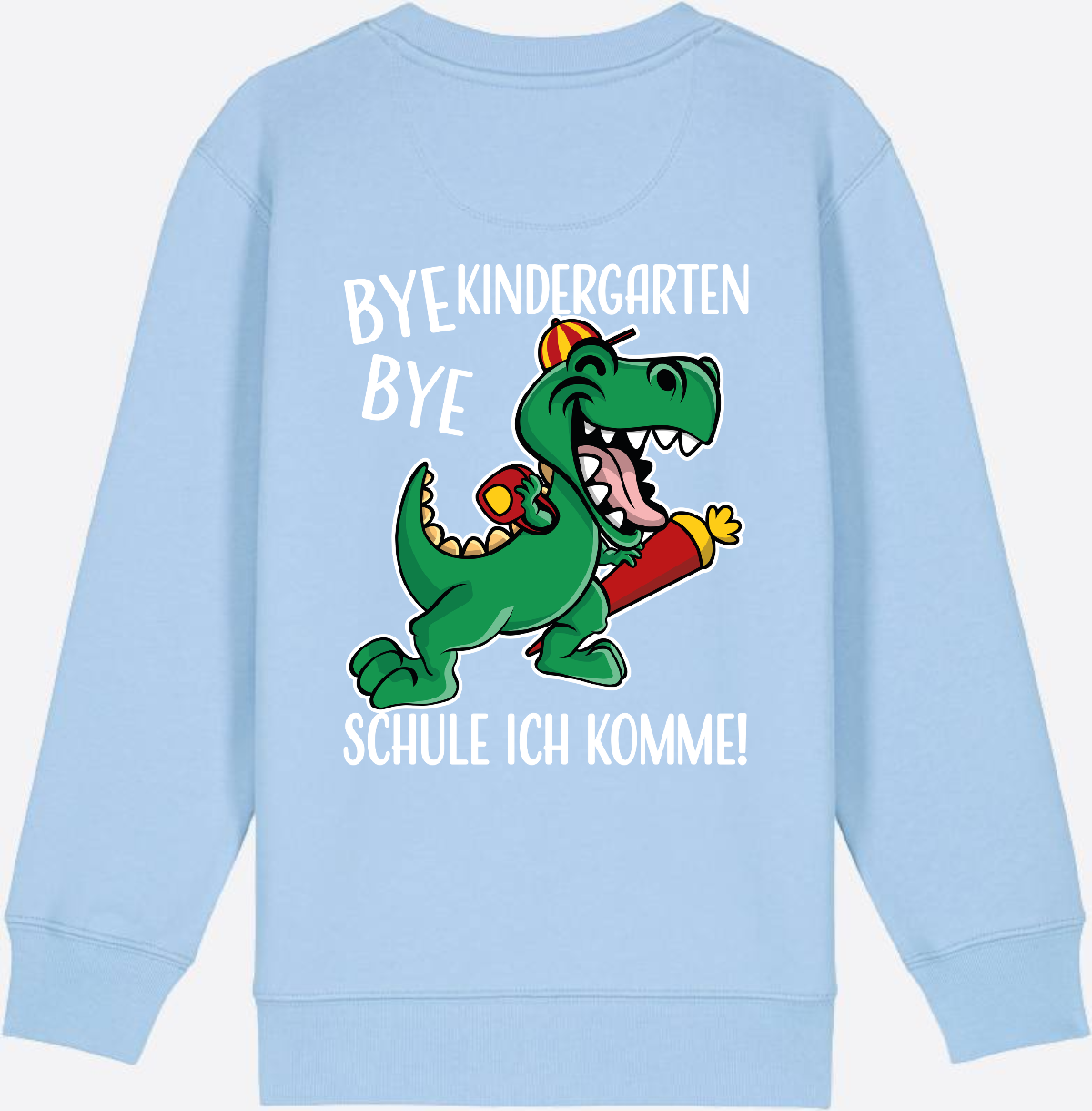 Kinder Sweatshirt Einschulung - Bye Bye Kindergarten Dino - Blue Soul