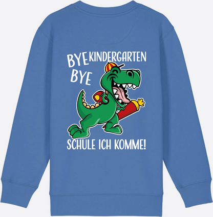 Kinder Sweatshirt Einschulung - Bye Bye Kindergarten Dino - Bright Blue