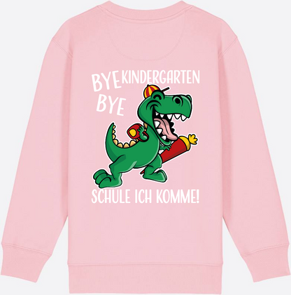 Kinder Sweatshirt Einschulung - Bye Bye Kindergarten Dino - Cotton Pink
